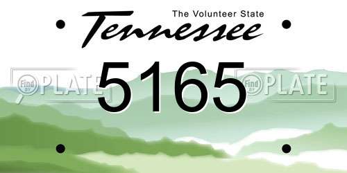5165 Tennessee License Plate
