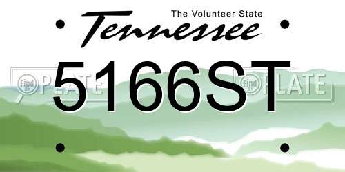 5166ST Tennessee License Plate