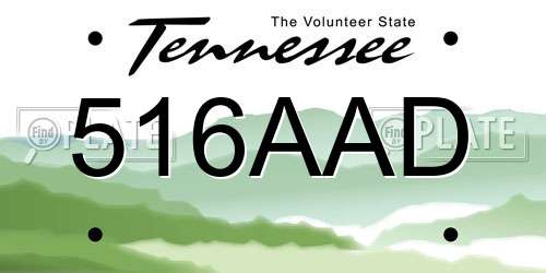 516AAD Tennessee License Plate