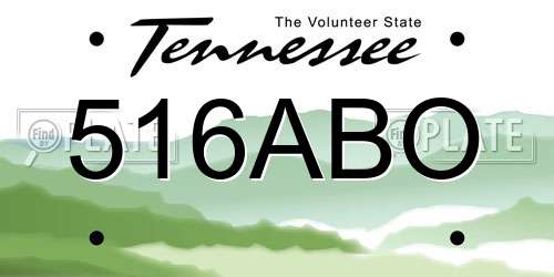 516ABO Tennessee License Plate