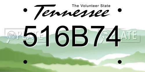 516B74 Tennessee License Plate