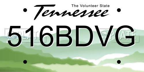 516BDVG Tennessee License Plate