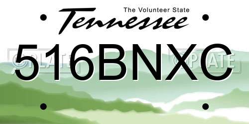 516BNXC Tennessee License Plate
