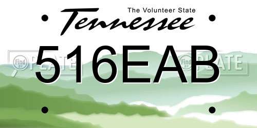 516EAB Tennessee License Plate