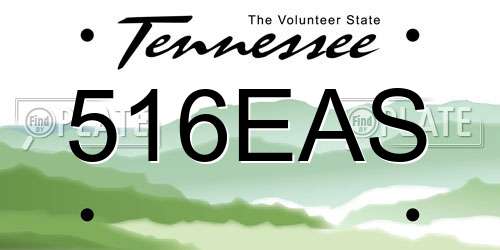 516EAS Tennessee License Plate