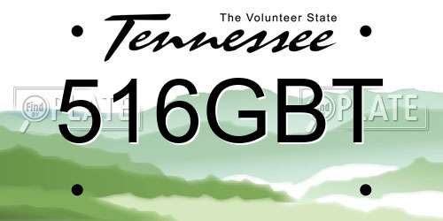 516GBT Tennessee License Plate