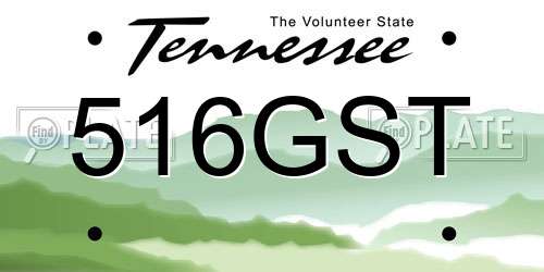 516GST Tennessee License Plate
