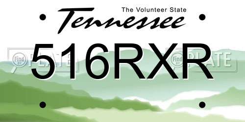 516RXR Tennessee License Plate