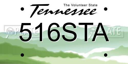 516STA Tennessee License Plate