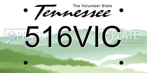 516VIC Tennessee License Plate