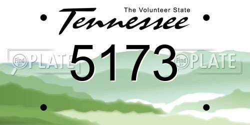 5173 Tennessee License Plate