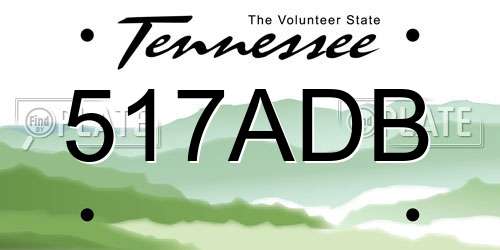517ADB Tennessee License Plate