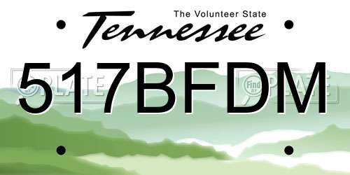 517BFDM Tennessee License Plate
