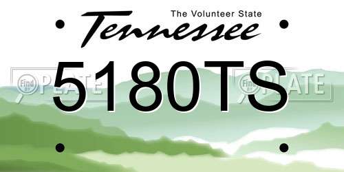 5180TS Tennessee License Plate