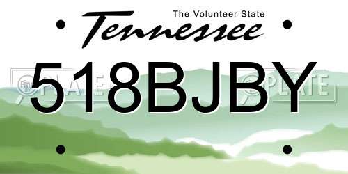 518BJBY Tennessee License Plate