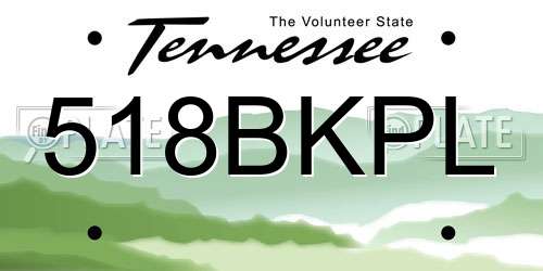 518BKPL Tennessee License Plate