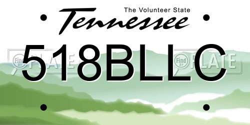 518BLLC Tennessee License Plate