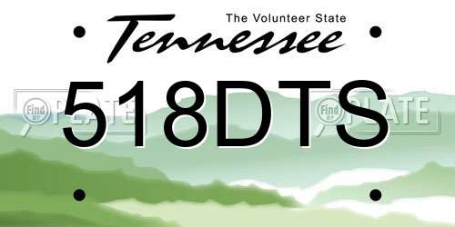 518DTS Tennessee License Plate