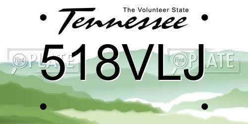 518VLJ Tennessee License Plate