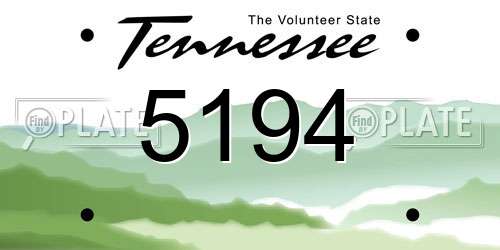 5194 Tennessee License Plate