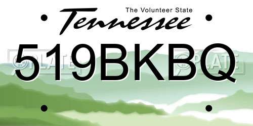 519BKBQ Tennessee License Plate