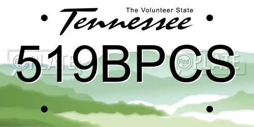 519BPCS Tennessee License Plate