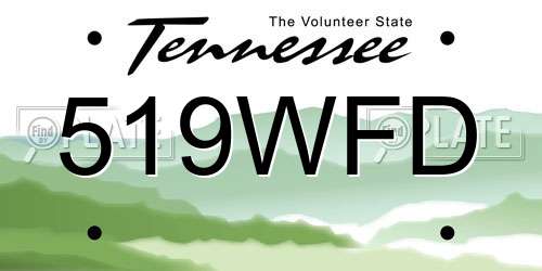 519WFD Tennessee License Plate