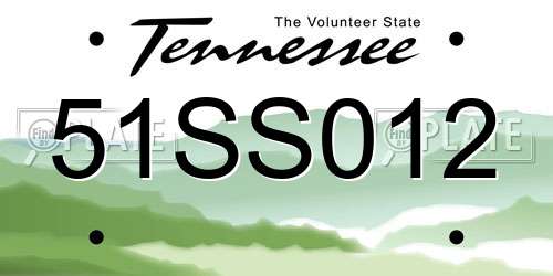 51SS012 Tennessee License Plate