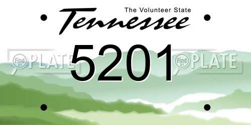 5201 Tennessee License Plate