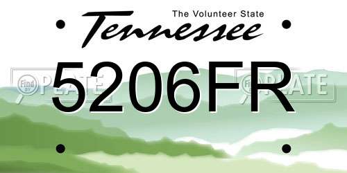 5206FR Tennessee License Plate