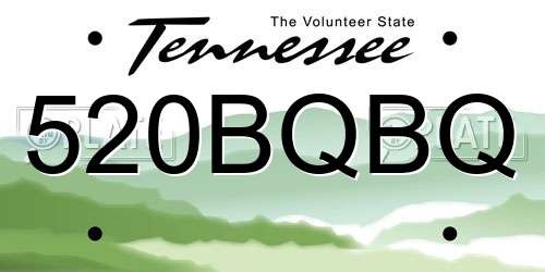 520BQBQ Tennessee License Plate