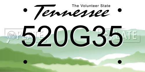 520G35 Tennessee License Plate