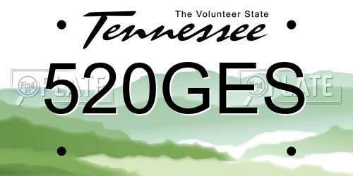 520GES Tennessee License Plate