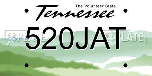 520JAT Tennessee License Plate
