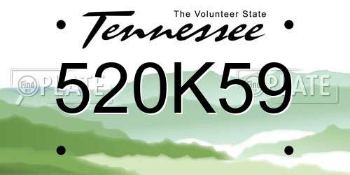 520K59 Tennessee License Plate