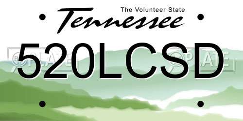 520LCSD Tennessee License Plate