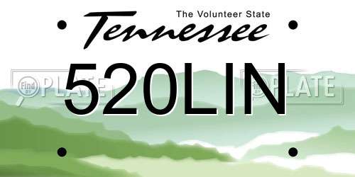 520LIN Tennessee License Plate
