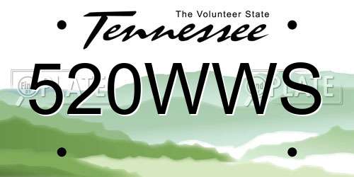 520WWS Tennessee License Plate