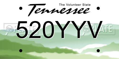 520YYV Tennessee License Plate