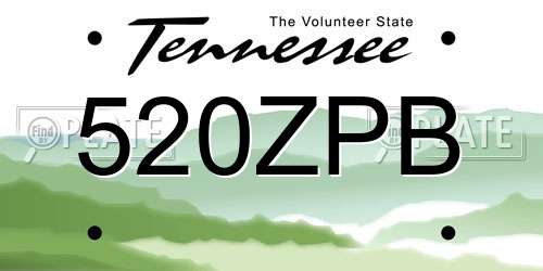 520ZPB Tennessee License Plate