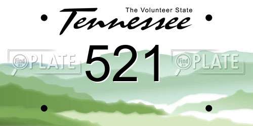 521 Tennessee License Plate