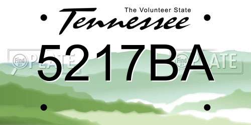 5217BA Tennessee License Plate
