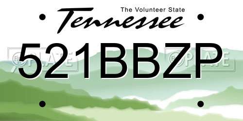 521BBZP Tennessee License Plate