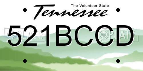 521BCCD Tennessee License Plate