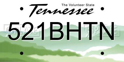 521BHTN Tennessee License Plate