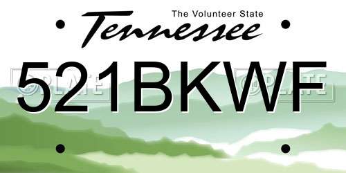 521BKWF Tennessee License Plate