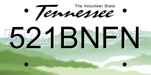 521BNFN Tennessee License Plate