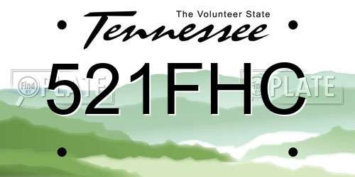 521FHC Tennessee License Plate