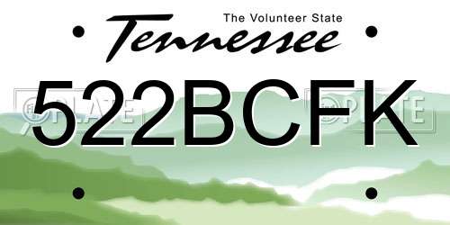 522BCFK Tennessee License Plate