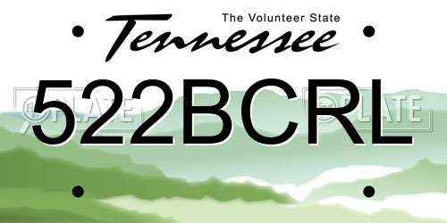 522BCRL Tennessee License Plate
